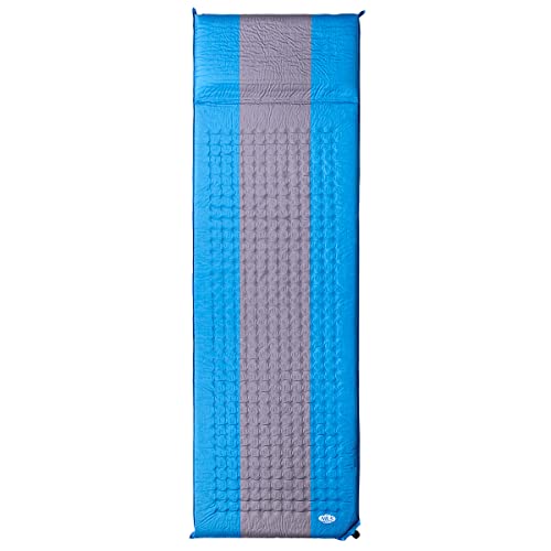 NILS Camp - Selbstaufblasende Matratze – luftmatratze selbstaufblasend - Isomatte Selbstaufblasend – 195x60x5 cm - Blau und Grau von Nils Extreme