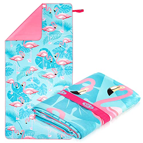 NILS NCR14 Flamingo Handtuch aus Mikrofaser 160 x 80 cm großer Urlaub schnell trocknend von Nils Extreme