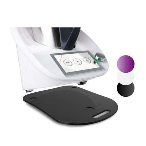 Niltava Gleitbrett für Thermomix TM6 & TM5 – Premium Acryl – Gleiter für Küchenmaschine – Müheloses Verschieben & Schutz für Geräte – Passgenau & Elegant – Schwarz Hochglanz von Niltava