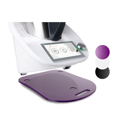 Niltava Gleitbrett für Thermomix TM6 & TM5 – Premium Acryl – Gleiter für Küchenmaschine – Müheloses Verschieben & Schutz für Geräte – Passgenau & Elegant – Violett Hochglanz von Niltava