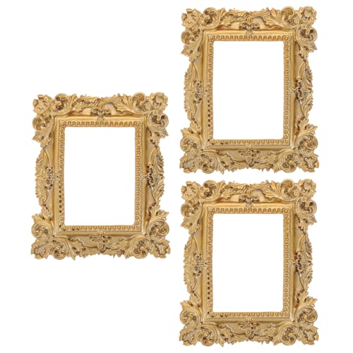 Mini-Bilderrahmen aus Kunstharz, Vintage-Gold-Finish & 3-teiliges rechteckiges Set, ideal für Heimdekoration und Tischdekoration, Mini-Bilderrahmen aus Kunstharz, 3-teilig, rechteckig Mini-Bilderrahmen aus Kunstharz, Vintage-Gold-Finish & 3-teiliges rechteckiges Set, ideal für Heimdekoration und Tischdekoration, Mini-Bilderrahmen aus Kunstharz, 3-teilig, rechteckig von Niltracy