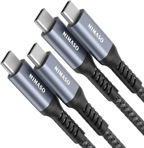 Nimaso USB C Kabel [2 Pack 2M],USB C zu USB C Ladekabel [20V/3A/60W],USB Typ C PD Kabel für Samsung Galaxy S23 S22 S21 S20,Note10,A80,Google Pixel 3a/4 XL,Pro 11 2021,MacBook Pro,iPad pro,iPhone 15 von Nimaso