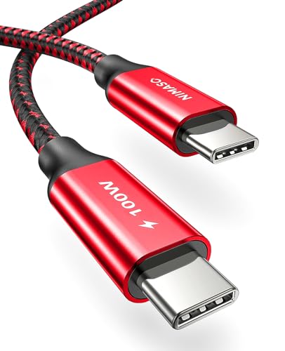 NIMASO USB C auf USB C Kabel, USB Typ C 100W 20V/5A PD Schnellladekabel mit E-Mark Chip Ladekabel und Datenkabel für MacBook,Macbook Pro,iPad Pro 2021/mini 6,MacBook Air,ChromeBook Pixel,Galaxy S8/S8+ von Nimaso