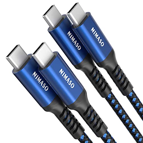 Nimaso USB C Kabel [2 Pack 2M],USB C zu USB C Ladekabel [20V/3A/60W],USB Typ C PD Kabel für Samsung Galaxy S23 S22 S21 S20,Note10,A80,Google Pixel 3a/4 XL,Pro 11 2021,MacBook Pro,iPad pro,iPhone 15 von Nimaso