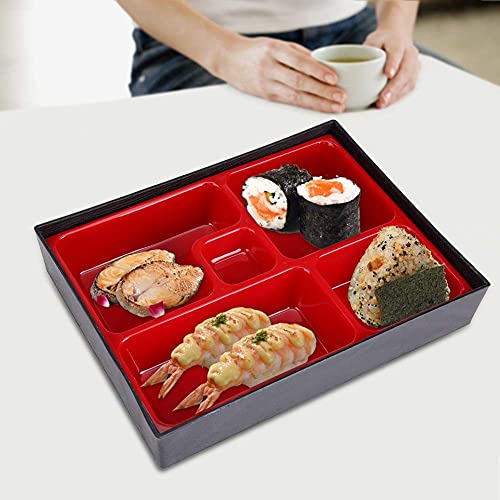 Nimoa Bento Box - Tragbare Holzmaserung Bento Box mit fünf Gittern Bento-Aufbewahrungsbox im japanischen Stil für EIN Picknick im Büro von Nimoa