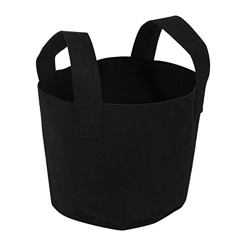 Nimoa Plant Grow Bag, 1/2/3/5/7/10 Gallone Black Plants Growing Bag Gemüseblütenbelüftung Pflanztopf Behälter(18 x 21 cm（2Gallon ）) von Nimoa