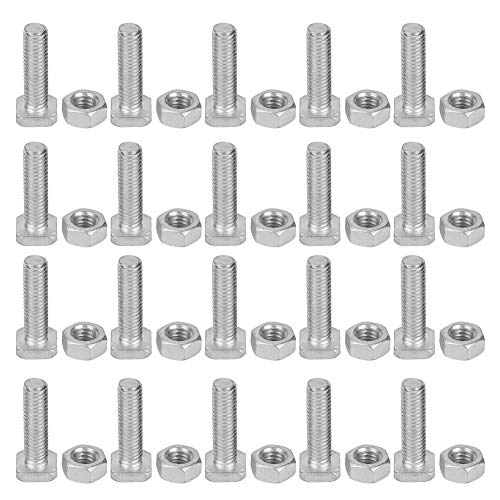 20 Set 22 mm M6x22 Schrauben und M6 Muttern Aluminiumschrauben Gewächshausmuttern Robustes Muttern- und Schraubenset Werkzeugzubehör für Gewächshaus von Nimomo
