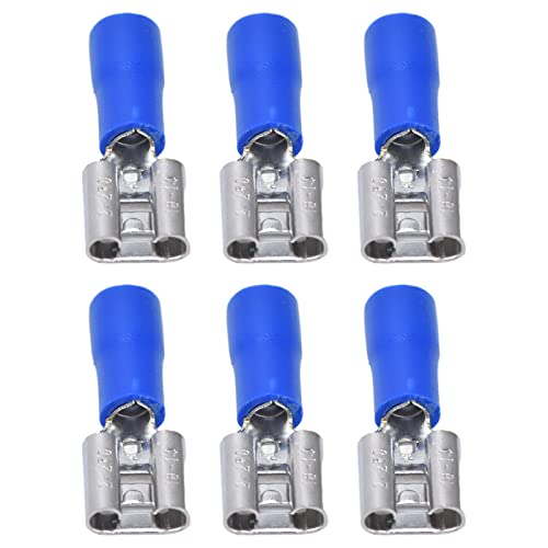 Nimomo FDD2‑250 Flachstecker, Leitfähigkeits-Flachstecker mit Isolierschale, für 1,5‑2,5 mm² Kabel, 100 ST(Blau) von Nimomo