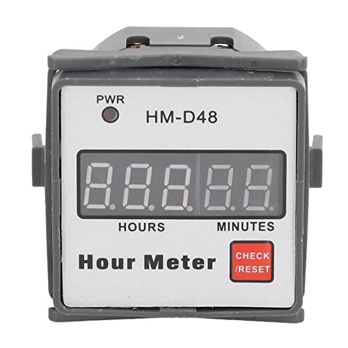 Nimomo Digital Hour Meter, AC 220V Digital LCD Betriebsstundenzähler, 0-999.99h Stundenzähler Digitalanzeige Betriebsstundenzähler Schienentyp Stundenzähler für Motorausrüstung Motorrad ATV von Nimomo