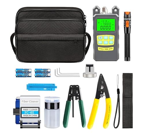 Nimomo Glasfaser Werkzeug Set, 15 in 1 FTTH Tool kit FTTH Glasfaser Tool Kit Faseroptik FTTH Tool Kit Faser Kaltverbindung Werkzeug Kit Mit Glasfaser-Leistungsmesser Und Visual Fault Locator Nimomo Glasfaser Werkzeug Set, 15 in 1 FTTH Tool kit FTTH Glasfaser Tool Kit Faseroptik FTTH Tool Kit Faser Kaltverbindung Werkzeug Kit Mit Glasfaser-Leistungsmesser Und Visual Fault Locator von Nimomo
