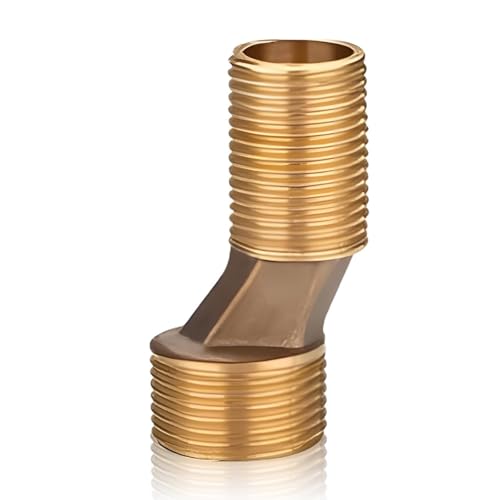 Nimomo S Anschluss Duscharmatur Adapter, 3/4" x 1/2" Außengewinde S adapter Duscharmatur mit 8mm Versatz 65 mm Länge, Messing Universal S-Anschluss Exzenter Wasserhahnanschlüsse Adapter von Nimomo