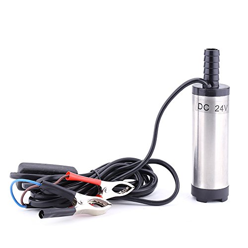 Pumpen-Diesel-Förderpumpe Edelstahl-Tauchpumpe für Wasser-Diesel-Öl-Kerosin-Betankungswerkzeug(DC 24V Silber) von Nimomo