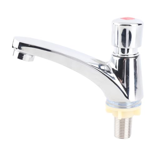 Nimomo Wasserhahn Druckknopf, Waschbeckenhahn mit Verzögerung, Waschtischmischer Wasserhahn Kaltwasser für Gäste WC G1/2 Selbstschlussarmatur Selbstschlussarmatur Kaltwasser von Nimomo