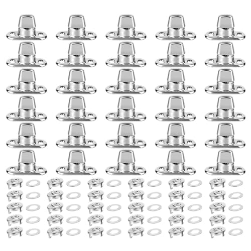 Nimooro Set mit 30 hochwertigen Verschlüssen mit Drehverschluss, Öse mit Drehknopf, Befestigungsschrauben für Marineleinen Nimooro Set mit 30 hochwertigen Verschlüssen mit Drehverschluss, Öse mit Drehknopf, Befestigungsschrauben für Marineleinen von Nimooro