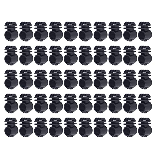 50 Pcs/Set 2,1 cm Isolator Schrauben-Pulsgitter-System Zubehör für elektronische Zaun-Lagers tange (Schwarz) von NinGYiYan