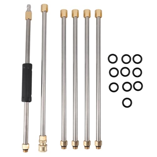 Druckreinigerverlängerungsstab Edelstahl -Stahlscheibe Lanze mit 1/4 Zoll Schnellanschluss für die Dachreinigung 6pcs von NinGYiYan