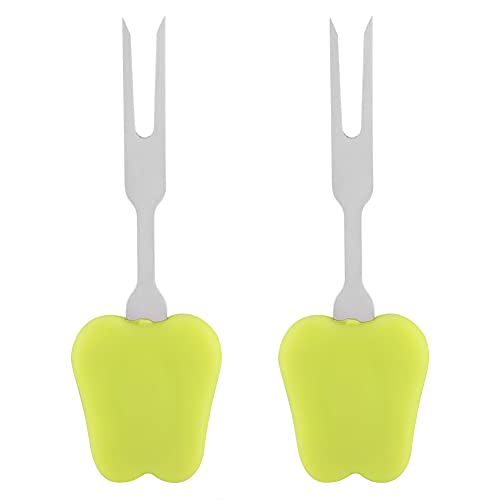 Edelstahl BBQ Fork Spieß 2pcs Hauskochfrucht Snacks (Grün) von NinGYiYan