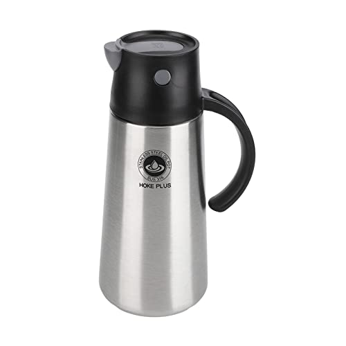 Edelstahl Ölbehälter Flasche 750ML Auto Flip Öl Dispenser Leck dichte Öl Lagerung Leicht gewicht Topf für Küche (Schwarz) von NinGYiYan