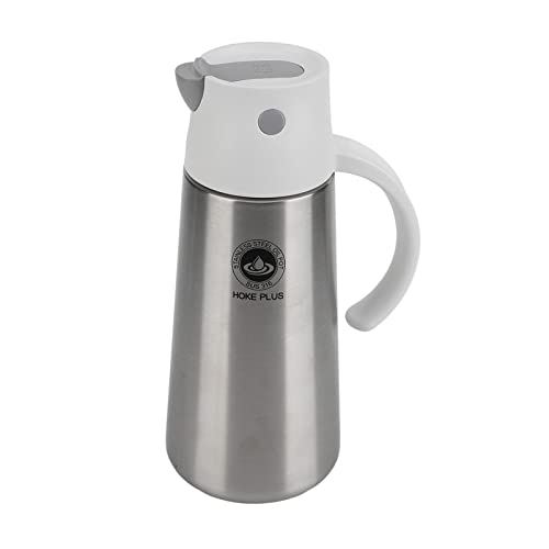 Edelstahl Ölbehälter Flasche 750ML Auto Flip Öl Dispenser Leck dichte Öl Lagerung Leicht gewicht Topf für Küche (Weiß) von NinGYiYan