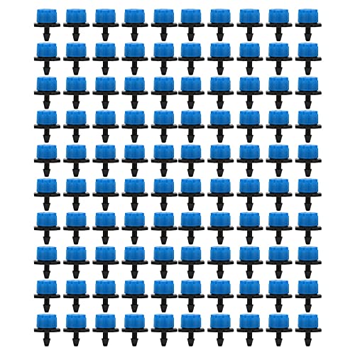 Für 100 Prozent für 360 Grad einstellbare Bewässerungssprinkler, 1/4 -Zoll -Tropfbewässerungsemitter, für das Bewässerungssystem (Blau) von NinGYiYan