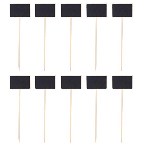 Für 10pcs, für Holz, Mini -Blackboard -Pflanzenetikett, Long Round Rod, Message Board für Gartenhochzeiten von NinGYiYan