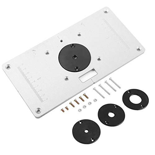 Für Aluminium für Router -Tisch -Einsatzplatte 235 * 120 * 8 mm mit 4 Ringen und Schrauben für Holzbearbeitungsbänke von NinGYiYan