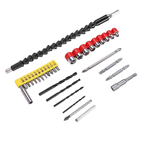 Für Edelstahl, 32-teiliges Bohrer-Bits, Schraubendreherköpfe, Steckschlüssel-Set mit flexiblem Verlängerungsschaft von NinGYiYan