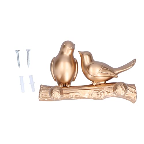 Für Kleiderhaken für Harz Vogelschlüsselbügel, Wandmontage, für Wohnzimmerküche in der Wohnung (Gold) von NinGYiYan