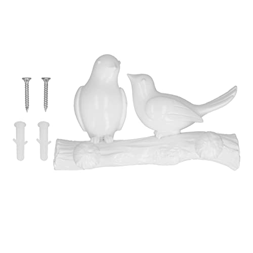 Für Kleiderhaken für Harz Vogelschlüsselbügel, Wandmontage, für Wohnzimmerküche in der Wohnung (Weiß) von NinGYiYan