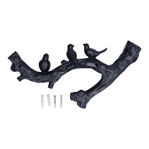 Für die Heimdekoration, für dekorativen Haken, Schwarz, Vogelzweigform, dreidimensionale, wandmontierte Wand montiert (Klein (29,5 cm)) von NinGYiYan