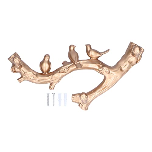 Für einen dekorativen Haken, für goldene Vogelzweigform, dreidimensionale, wand montierte Home Decoration Accessoires (Klein (29,5 cm)) von NinGYiYan