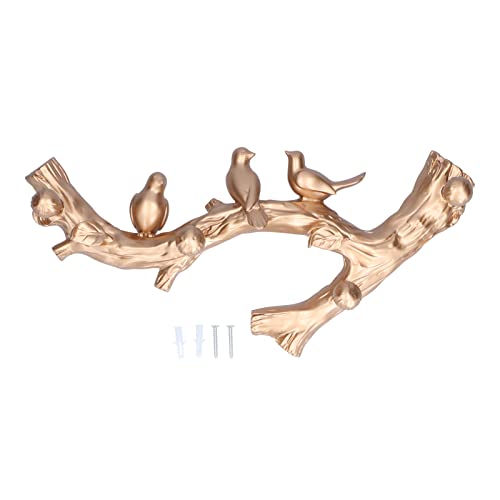 Für einen dekorativen Haken, für goldene Vogelzweigform, dreidimensionale, wand montierte Home Decoration Accessoires (Mittelgroß (38 cm)) von NinGYiYan
