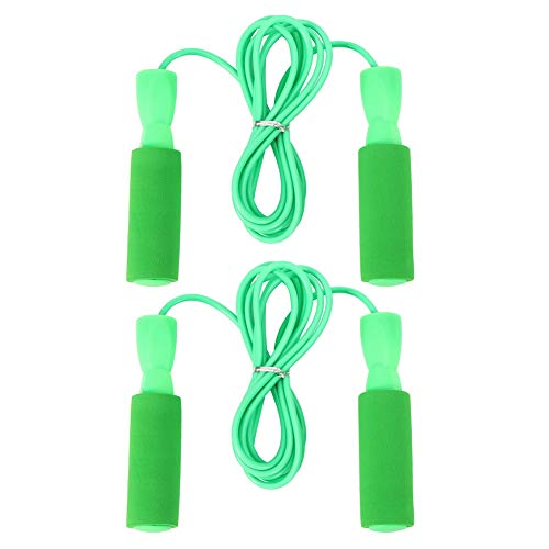 Für erwachsene Schüler für Fitness -Trainingstraining 2PCS einstellbare Geschwindigkeitsüberspringseil (Grün) von NinGYiYan