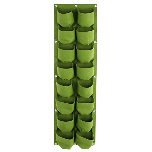 Für vertikale Grüns, 16 Taschen Hängende Wand Pflanzer Taschen für Garten im Freien, grün von NinGYiYan