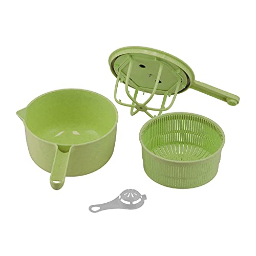Gemüse Drainer Manual Salat Dehydrator Waschkorb Haushalt effizienter Küchengebrauch (Grün) von NinGYiYan