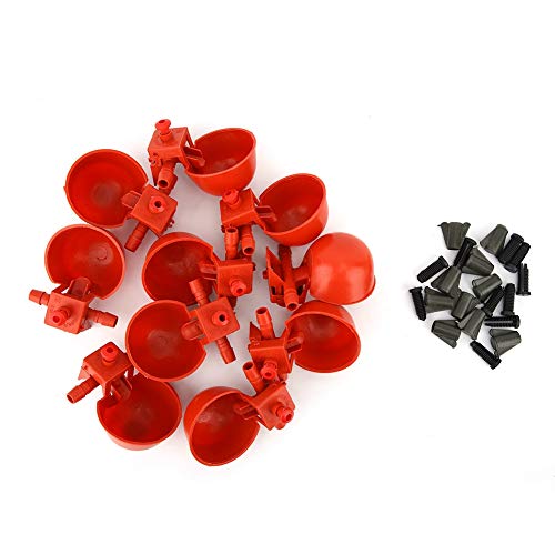 Hühnchengeflügeltrinker Waterer Bowl Tasse Werkzeug für das automatische Bewässerungssystem 10pcs rot Hühnchengeflügeltrinker Waterer Bowl Tasse Werkzeug für das automatische Bewässerungssystem 10pcs rot von NinGYiYan