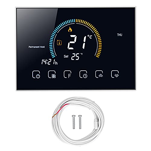 Intelligenter Thermostatschalter LCD -Touchsbildschirm Temperatur Controller Moderner Stil Erstaunlicher Silberrahmen für Home Elektrische Heizung AC95-240V (BHT-8000GB-Black) von NinGYiYan