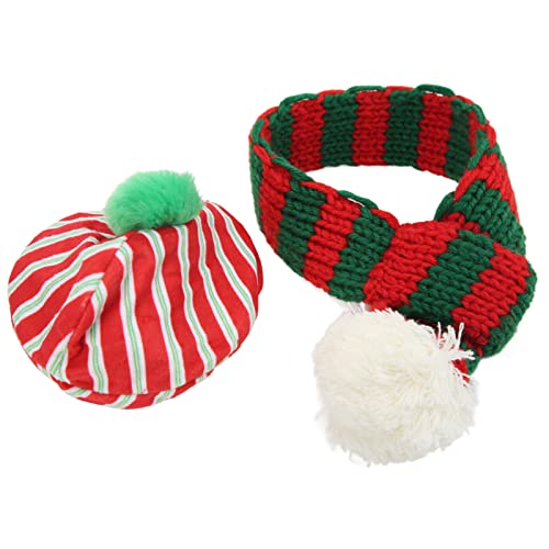 Nettes gemütliches gestrickter Hundehut und Schal -Set für Haustier -Weihnachtsoutfits (M) von NinGYiYan