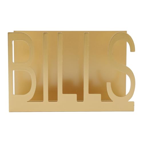 NinGYiYan, für Desktop-Metall-Post Halter, Cutout-Design, Schreibtisch-Brief-Umschlag-Dokument-Organizer, mit Anti-Rutsch-Gummi-Basis, ideal für den Büro-und Heimgebrauch, robuste (Gold) von NinGYiYan
