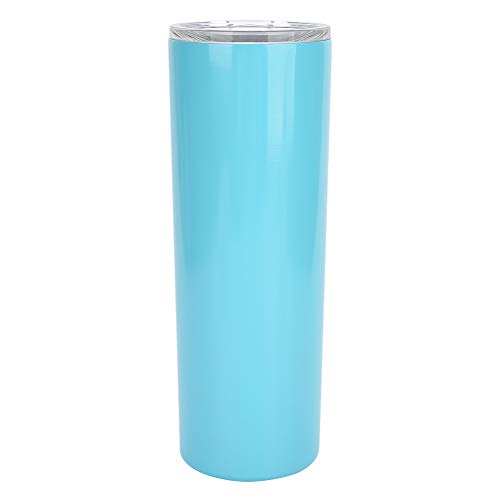 NinGYiYan 20oz Edelstahl -Reisetasse Wasserbecher mit Deckel für Kaffee -Tee -Getränke heiße oder kalte Getränke (Hellblau) von NinGYiYan