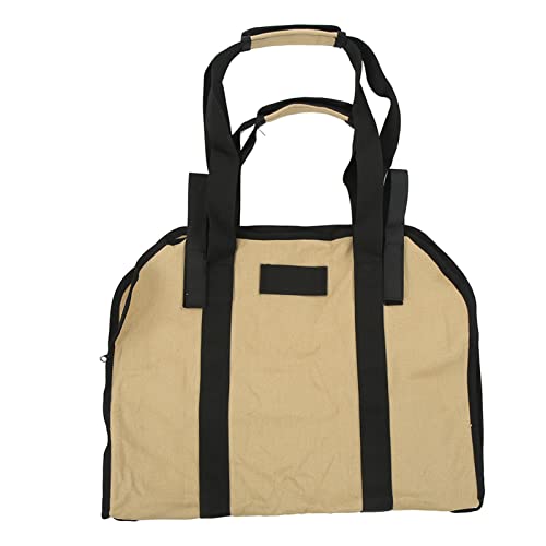 NinGYiYan Brennholzträger, tragbar, Oxford-Stoff, Camping-Tragetasche mit dickem Griff für Camping (Khaki) von NinGYiYan