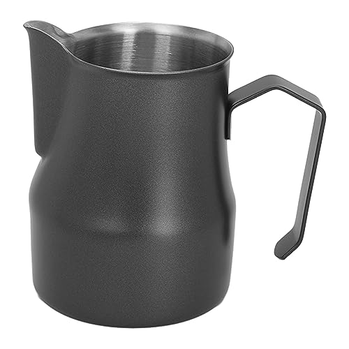 NinGYiYan Edelstahl Kaffeemilchmilchmilch Kaster Tasse Olecranon Outlet Kaffee Dampf (Schwarz 450 ml) von NinGYiYan