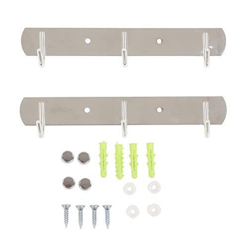 NinGYiYan Für Edelstahl, 2 Stcs -Wandmontage -Hakenregal mit gebürstetem Finish, platzsparende Ersparnis, für Küche, Badezimmer, Schlafzimmer von NinGYiYan