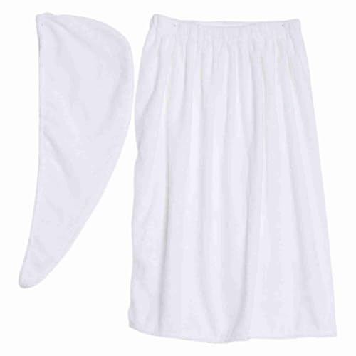 NinGYiYan Für Frauen, für Spa, weiches Badkörper -Wickel -Set - Handtuch, Bademantel, schnell - trockenes Haar Trocknenkappe (Weiß) von NinGYiYan