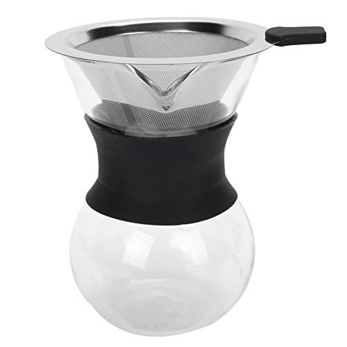 NinGYiYan Glas Kaffeekanne Edelstahl Filter Tropfkaffeemaschine Set Olecranon Design für Heim- und Bürogebrauch (200 ml) von NinGYiYan