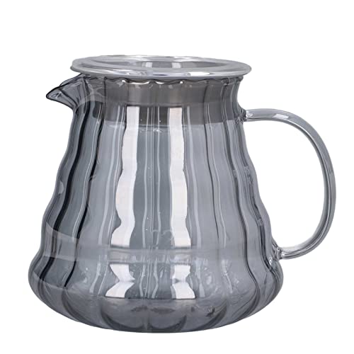 NinGYiYan Glas-Kaffeeserver, galvanisiert, grau gestreift, Glaskaraffe, Kaffeekanne, manueller Tropftopffilter (500 ml) von NinGYiYan