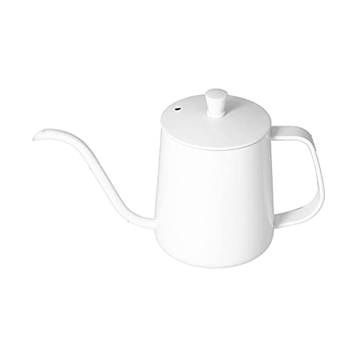 NinGYiYan Hand tropfkaffeetopf Edelstahl Kaffee Gießen Kessel über eine Schwanenhals -Teekanne mit Deckel gießen (Weiß 350 ml) von NinGYiYan