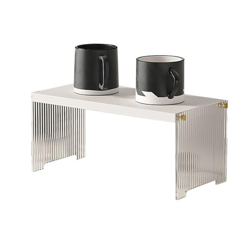 NinGYiYan Kaffeetasse Aufbewahrungsregal stabile Unterstützung großer Kapazität Arbeitsplatte Organizer Wohnzimmer Schlafzimmer Display Cup Collection Rack Rack (Weiß 1 Stufe) von NinGYiYan