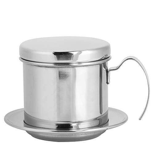 NinGYiYan Tragbarer Edelstahl -Kaffee Tropffilter -Kaffeemaschine Topf für Küchenbüro im Freien im Freien im Freien (Silber) von NinGYiYan
