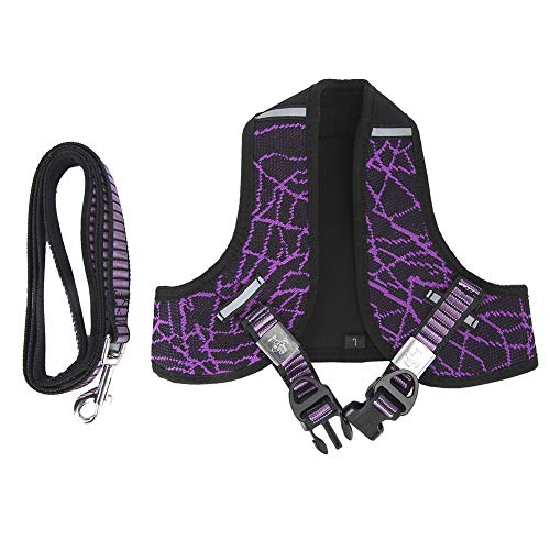 Polyester lila reflektierende Haustier -Brustgurtgurt Zieh Traktionsleine Seil für Hunde Katzen (L) von NinGYiYan